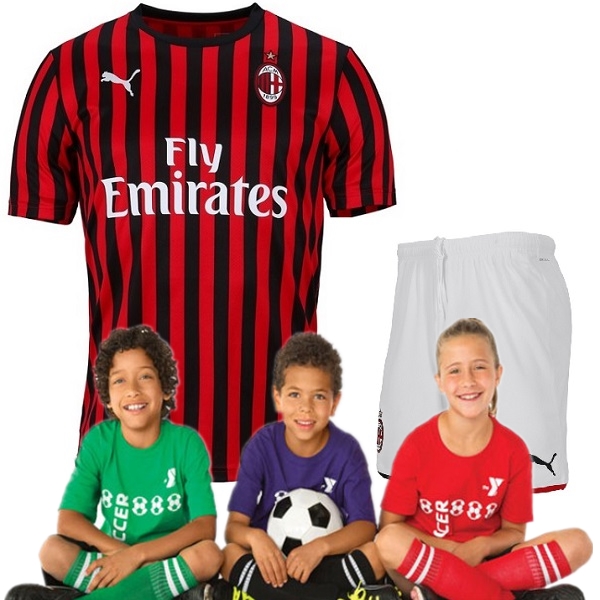 Kid's AC Milan Home Suit 19/20 (Customizable)