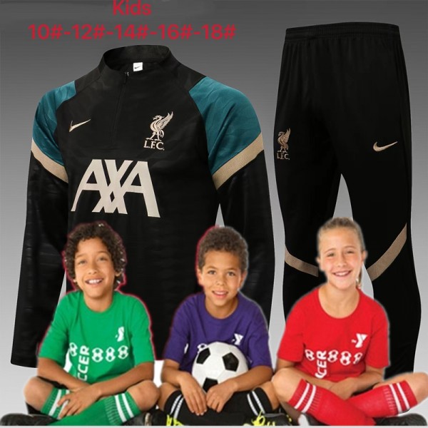 kid's 21/22 Liverpool black green Training Suits  